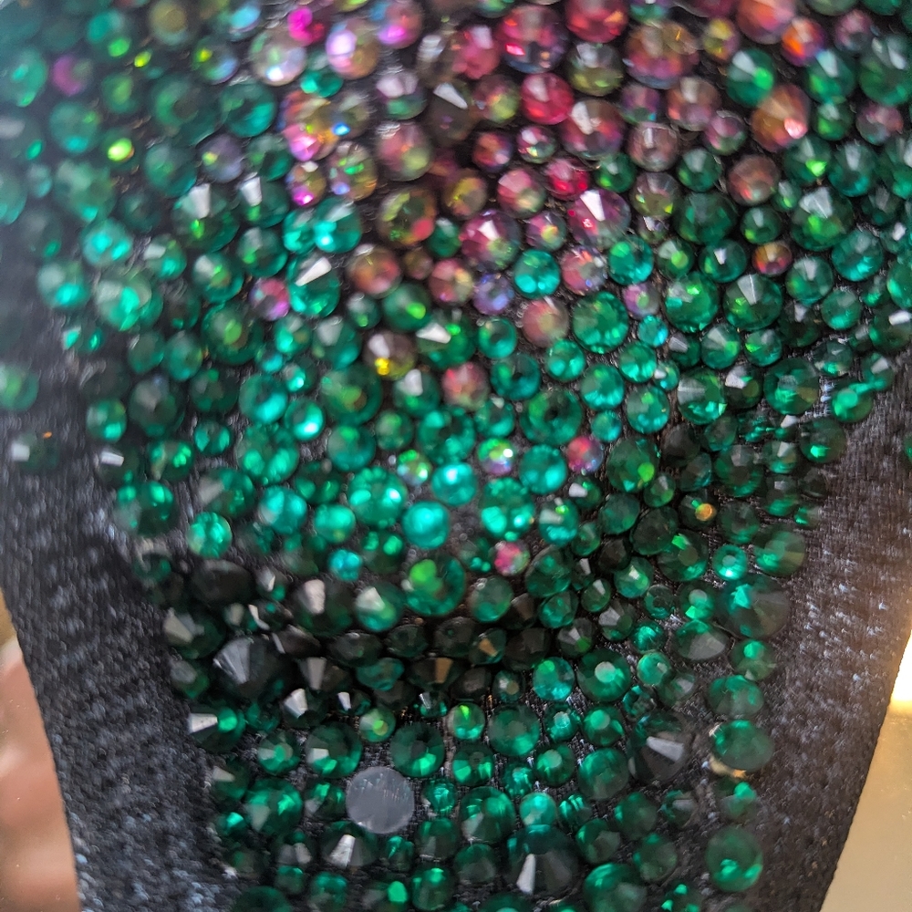Embellished Gradient Rhinestone Bikini Set - Purple & Teal - Picture 11 of 16